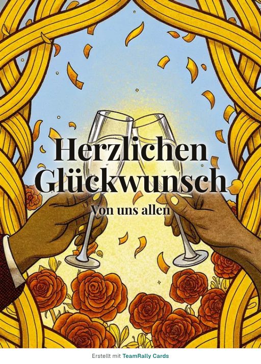 Karte fürs Team, Anlass: Glückwunsch – Design Prost, unterschrieben „Von uns allen“