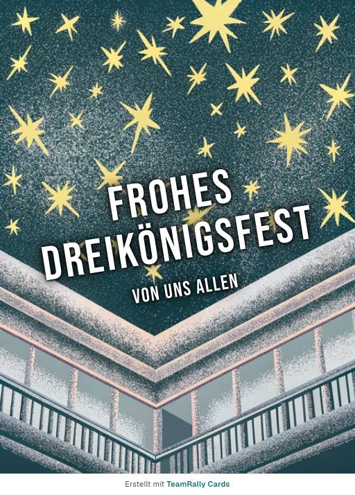 Karte zu Heilige Drei Könige fürs Team, unterschrieben „Von uns allen“