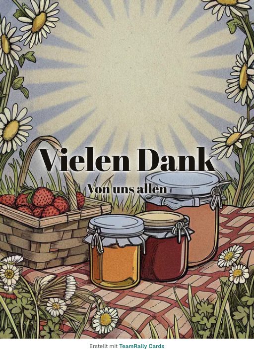 Karte fürs Team, Anlass: Danke – Design Honiggläser, unterschrieben „Von uns allen“