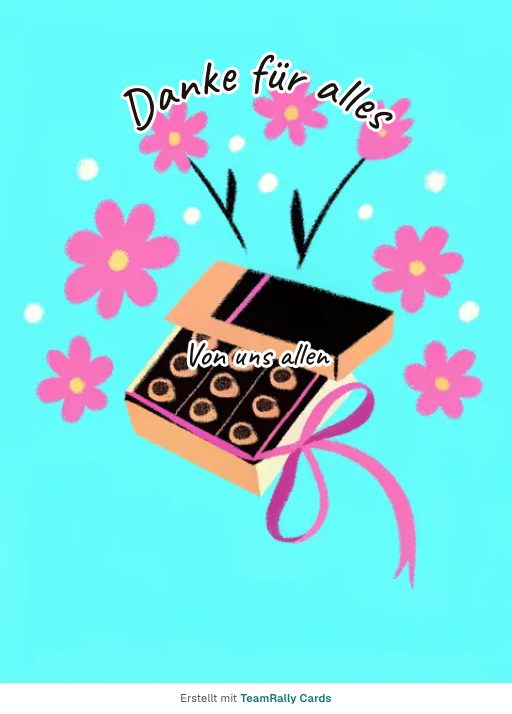 Karte zu Tag der Assistenz fürs Team, unterschrieben „Von uns allen“