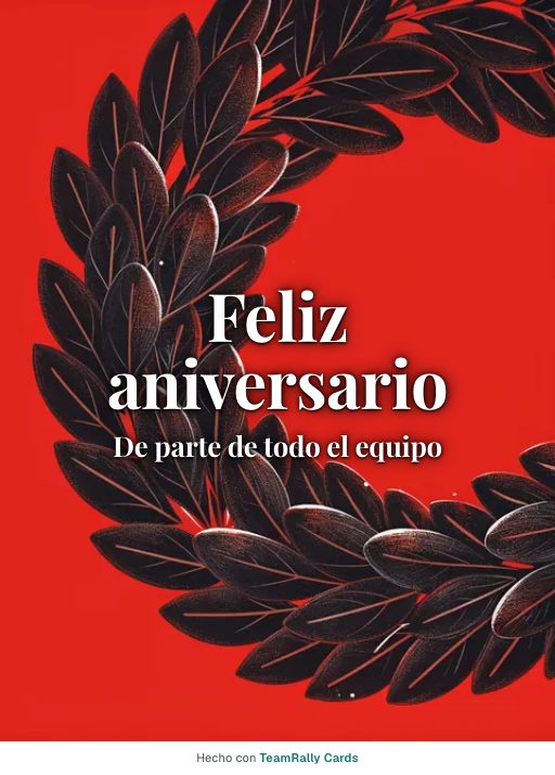 Aniversario: tarjeta para colegas con el diseño Laureles, firmada «De parte de todo el equipo»