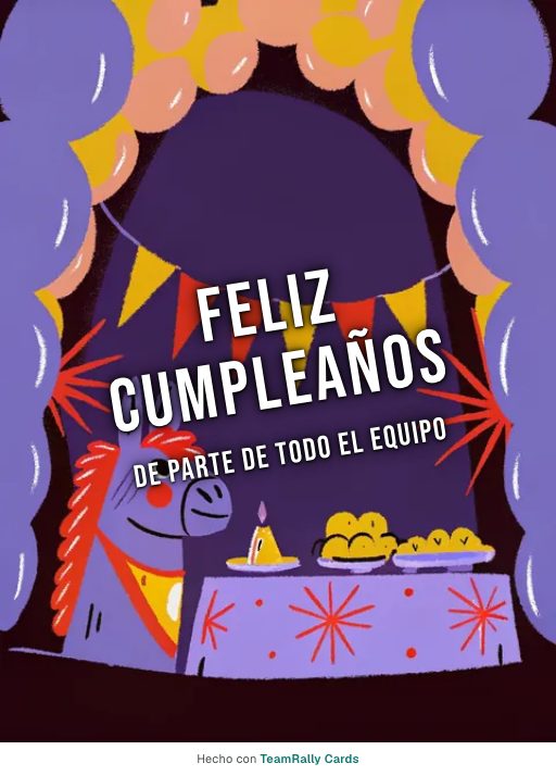Cumpleaños: tarjeta para colegas con el diseño Fiesta con piñata, firmada «De parte de todo el equipo»
