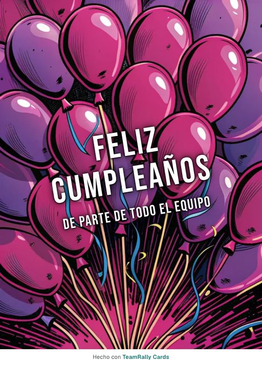 Cumpleaños: tarjeta para colegas con el diseño Globos al vuelo, firmada «De parte de todo el equipo»