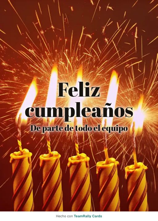 Cumpleaños: tarjeta para colegas con el diseño A la luz de las velas, firmada «De parte de todo el equipo»