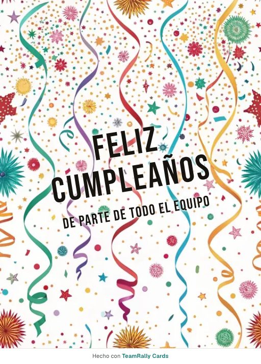 Cumpleaños: tarjeta para colegas con el diseño Lluvia de confeti, firmada «De parte de todo el equipo»