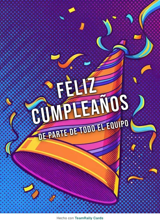 Cumpleaños: tarjeta para colegas con el diseño Gorrito de fiesta, firmada «De parte de todo el equipo»