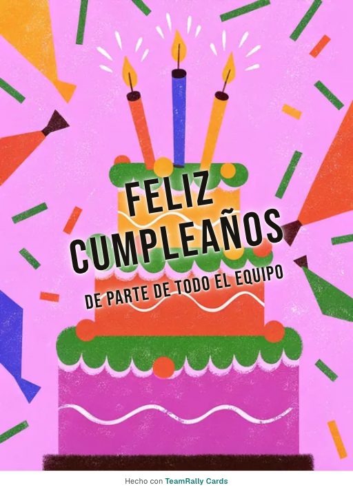 Cumpleaños: tarjeta para colegas con el diseño Bengalas, firmada «De parte de todo el equipo»