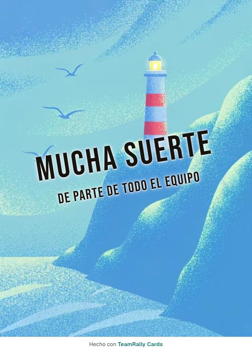 Despedida: tarjeta para colegas con el diseño Faro, firmada «De parte de todo el equipo»