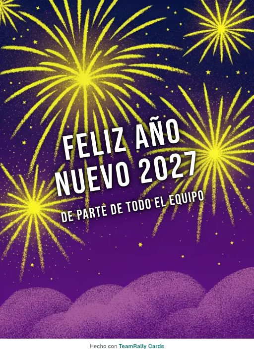 Año Nuevo: tarjeta para colegas, firmada «De parte de todo el equipo»