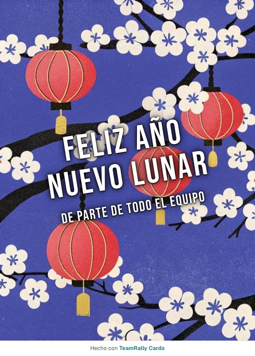 Año Nuevo Lunar: tarjeta para colegas, firmada «De parte de todo el equipo»