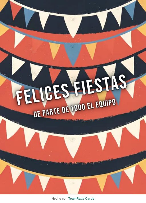 Fiestas de fin de año: tarjeta para colegas con el diseño Banderines, firmada «De parte de todo el equipo»