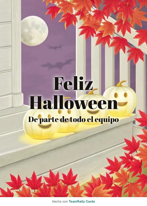 Halloween: tarjeta para colegas, firmada «De parte de todo el equipo»