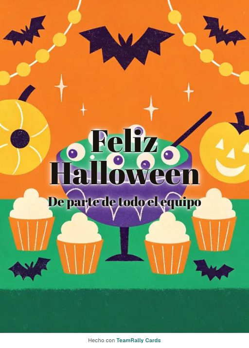 Halloween: tarjeta para colegas con el diseño Ponche de fiesta, firmada «De parte de todo el equipo»