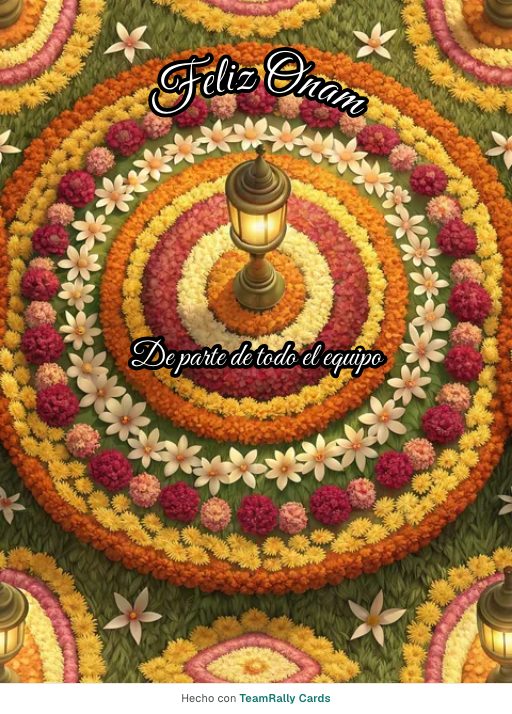 Onam: tarjeta para colegas, firmada «De parte de todo el equipo»
