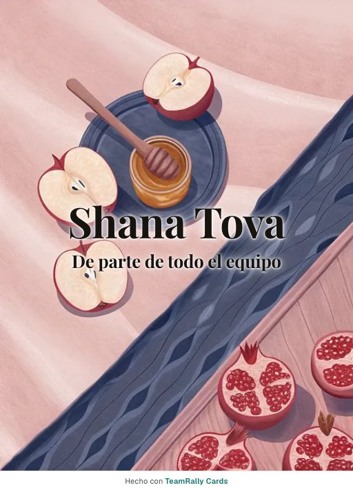 Rosh Hashaná: tarjeta para colegas, firmada «De parte de todo el equipo»