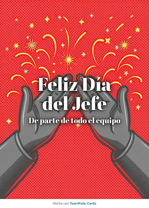 Día del Jefe: tarjeta para colegas, firmada «De parte de todo el equipo»