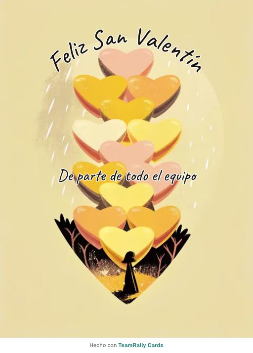 San Valentín: tarjeta para colegas, firmada «De parte de todo el equipo»