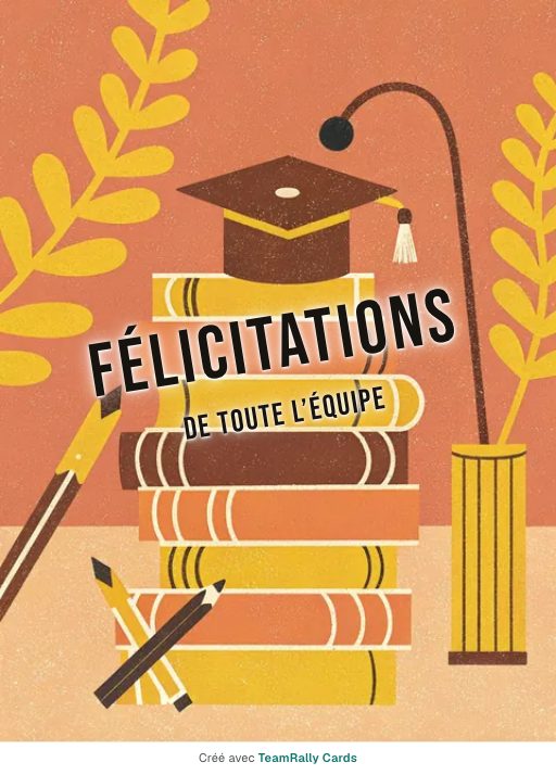Félicitations : carte pour des collègues, modèle Haut de la pile, signée « De toute l’équipe »