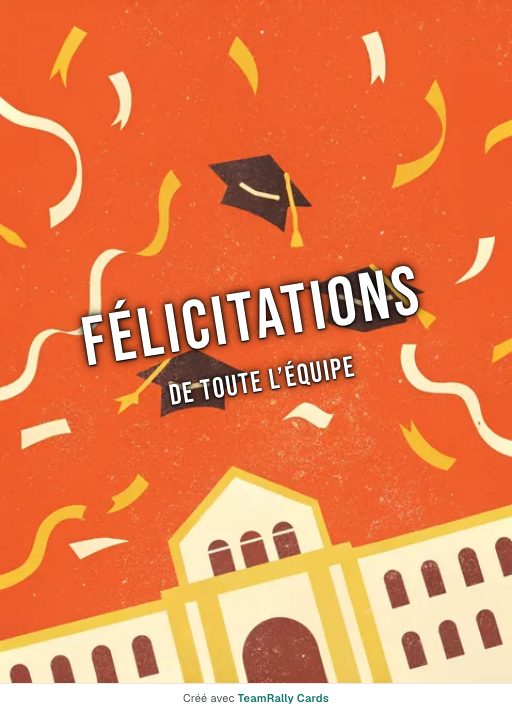 Félicitations : carte pour des collègues, modèle Toques en l’air, signée « De toute l’équipe »