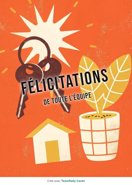 Félicitations : carte pour des collègues, modèle Nouvelles clés, signée « De toute l’équipe »
