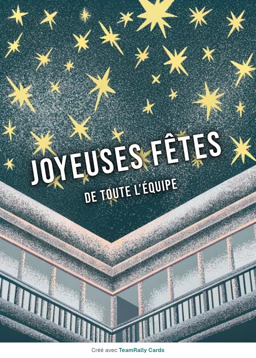 Fêtes de fin d’année : carte pour des collègues, modèle Ciel étoilé, signée « De toute l’équipe »
