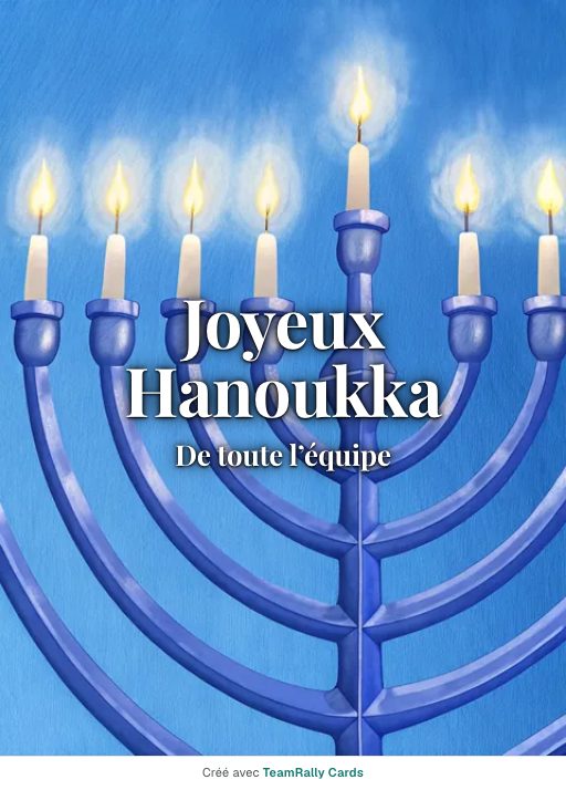 Hanoukka : carte pour des collègues, signée « De toute l’équipe »