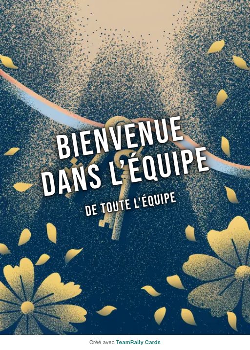 Bienvenue : carte pour des collègues, modèle Les clés, signée « De toute l’équipe »
