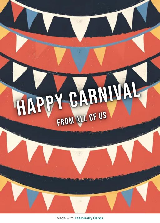 Carnival card for coworkers, signed “from all of us”
