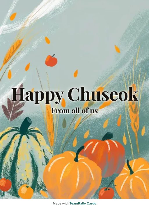 Chuseok card for coworkers, signed “from all of us”