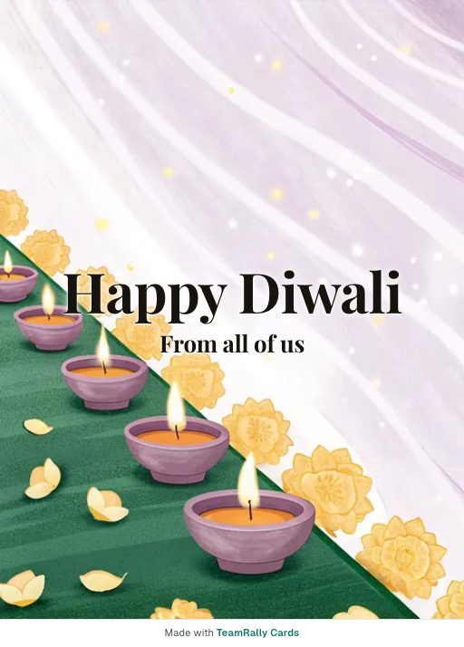 Diwali card for coworkers, signed “from all of us”