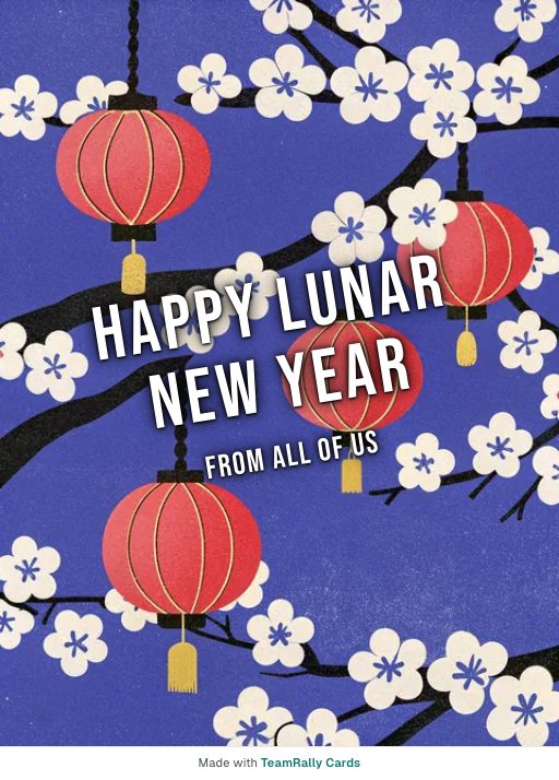 Lunar New Year card for coworkers, signed “from all of us”