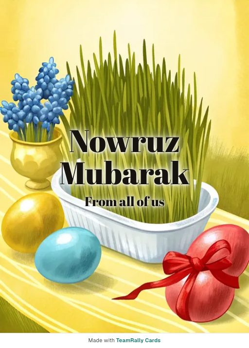 Nowruz card for coworkers, signed “from all of us”