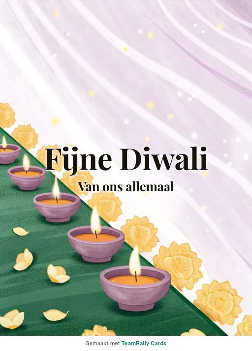 Kaart voor collega’s: Diwali, ondertekend met “van ons allemaal”