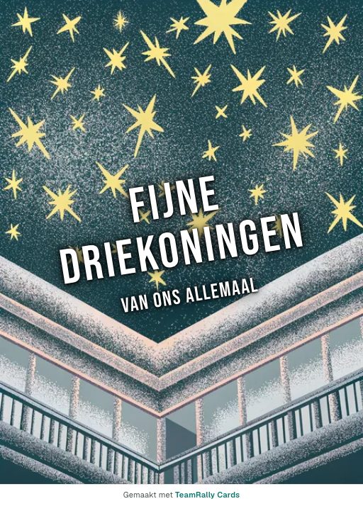 Kaart voor collega’s: Driekoningen, ondertekend met “van ons allemaal”