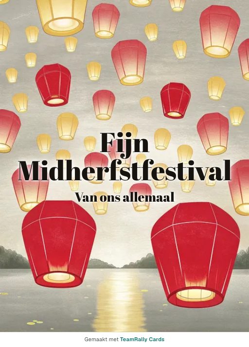 Kaart voor collega’s: Midherfstfestival, ondertekend met “van ons allemaal”