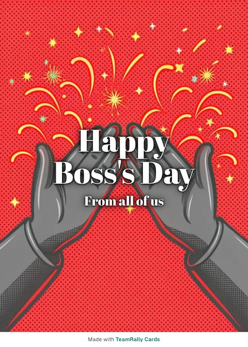 Boss’s Day card for coworkers, signed “from all of us”
