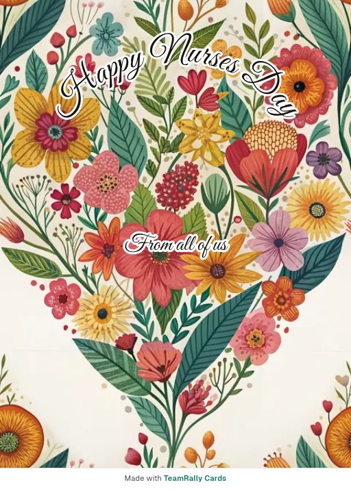 Nurses Day card for coworkers, signed “from all of us”