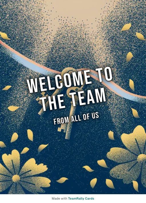 Welcome card for coworkers — The Keys design, signed “from all of us”